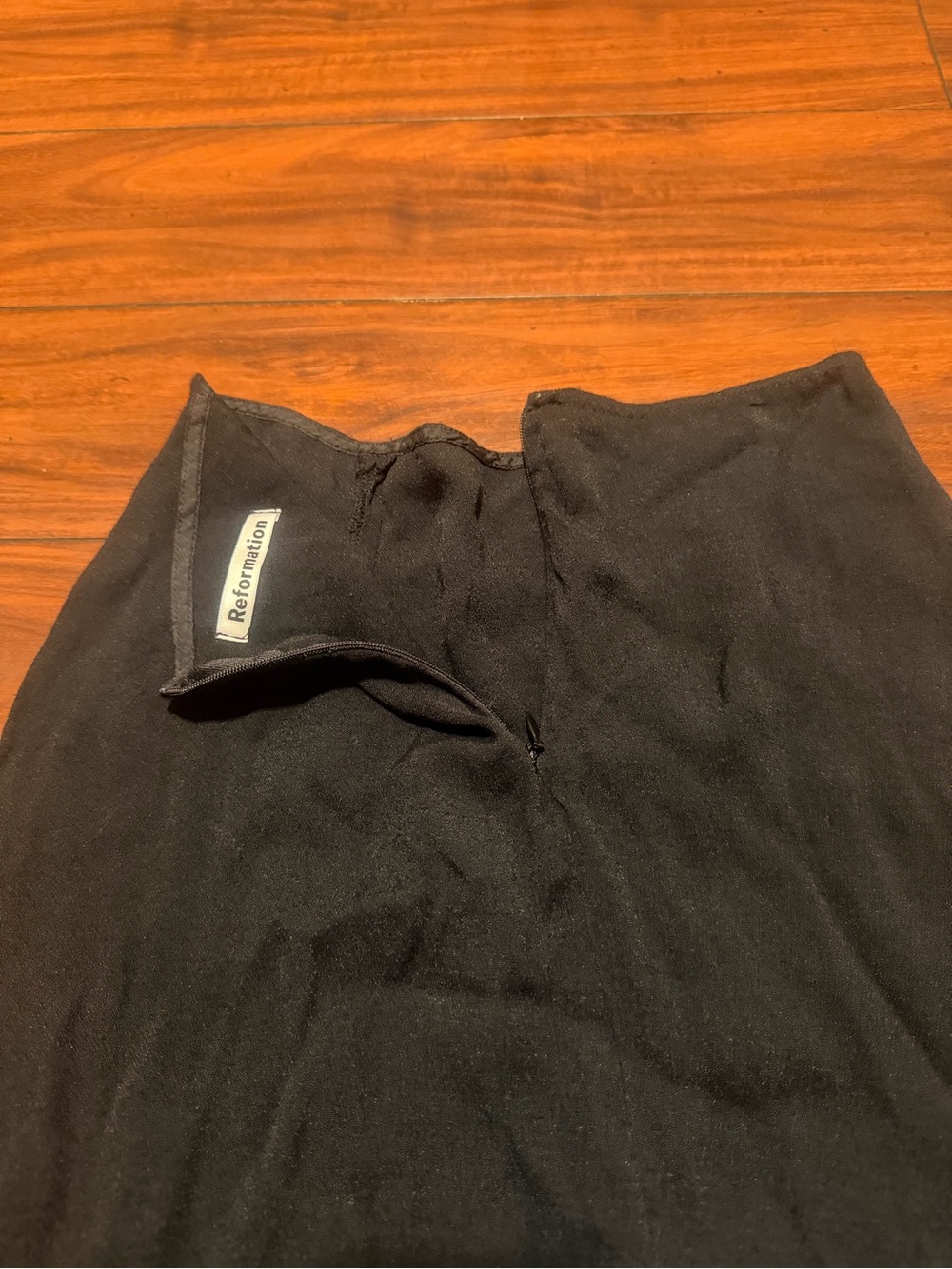 Reformation Black Mini Grace Skirt rayon blend sizes 2 - Picture 7 of 10